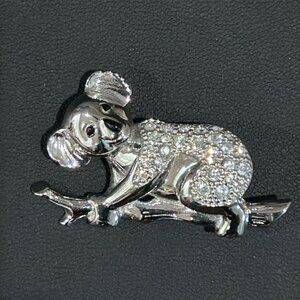 New Swarovski Signed Crystal Koala Bear Brooch Pin